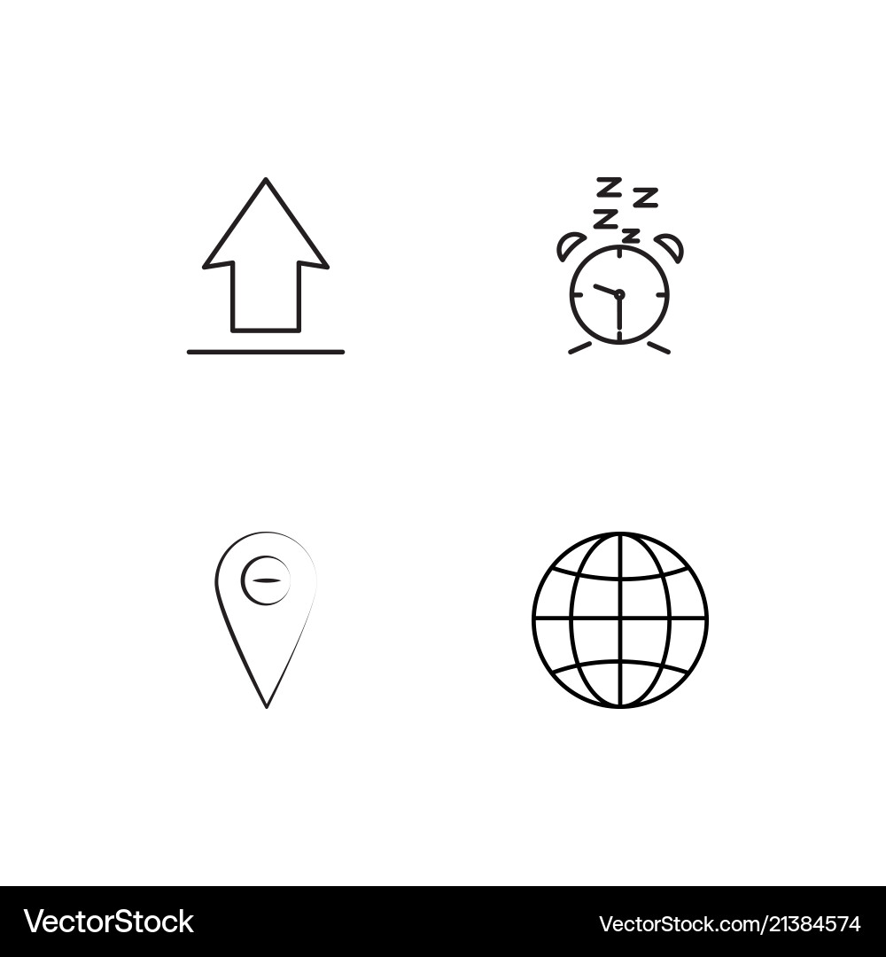 Time linear icons set simple outline vector image