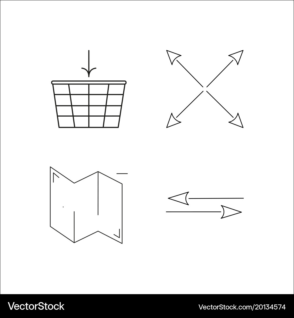 Web simple linear icon setsimple outline icons Vector Image