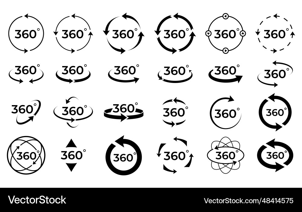 360 Grad Kreis ein Symbol mit Pfeilen anzeigen 360 Grad Kreis ein Symbol mit Pfeilen anzeigen vektorbild