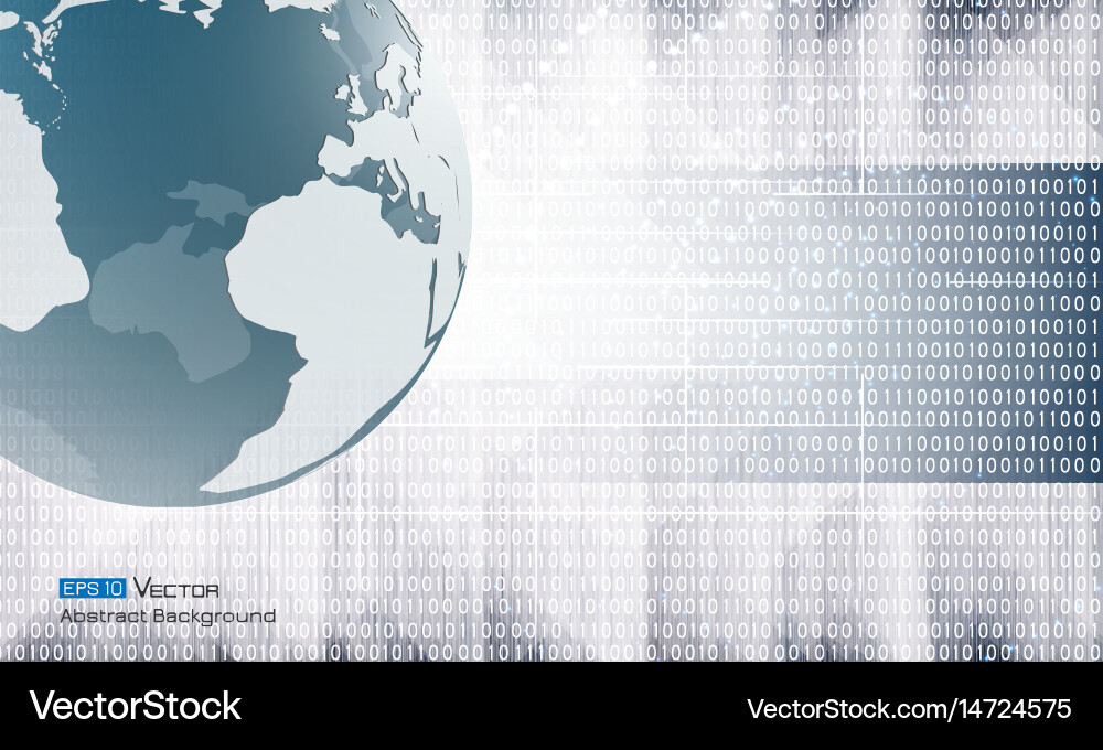 Abstract binary code and world Vector Image