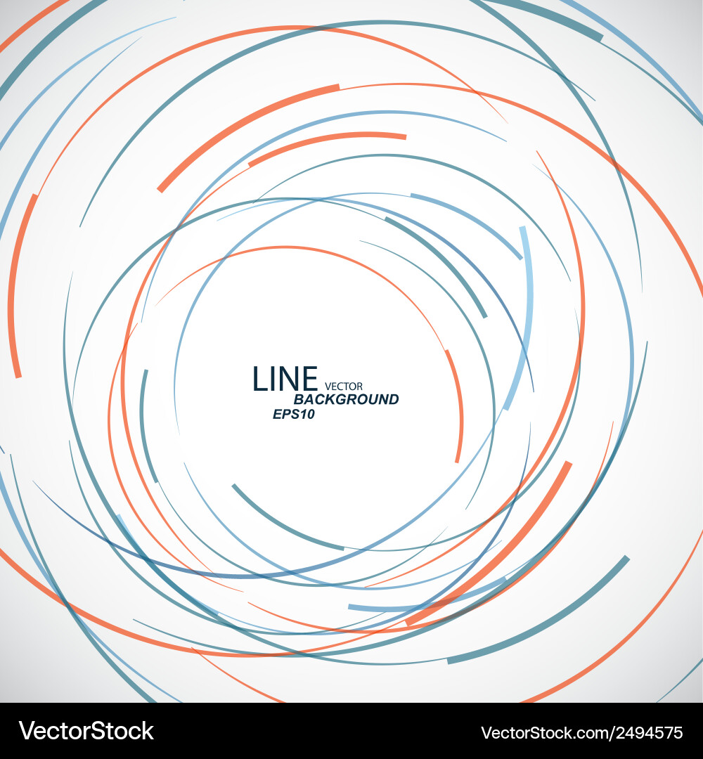 Abstract color line and circle background vector image
