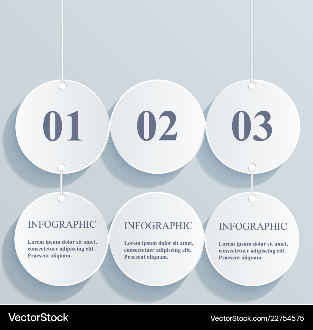 Abstract numeric circles infographic hanging Vector Image