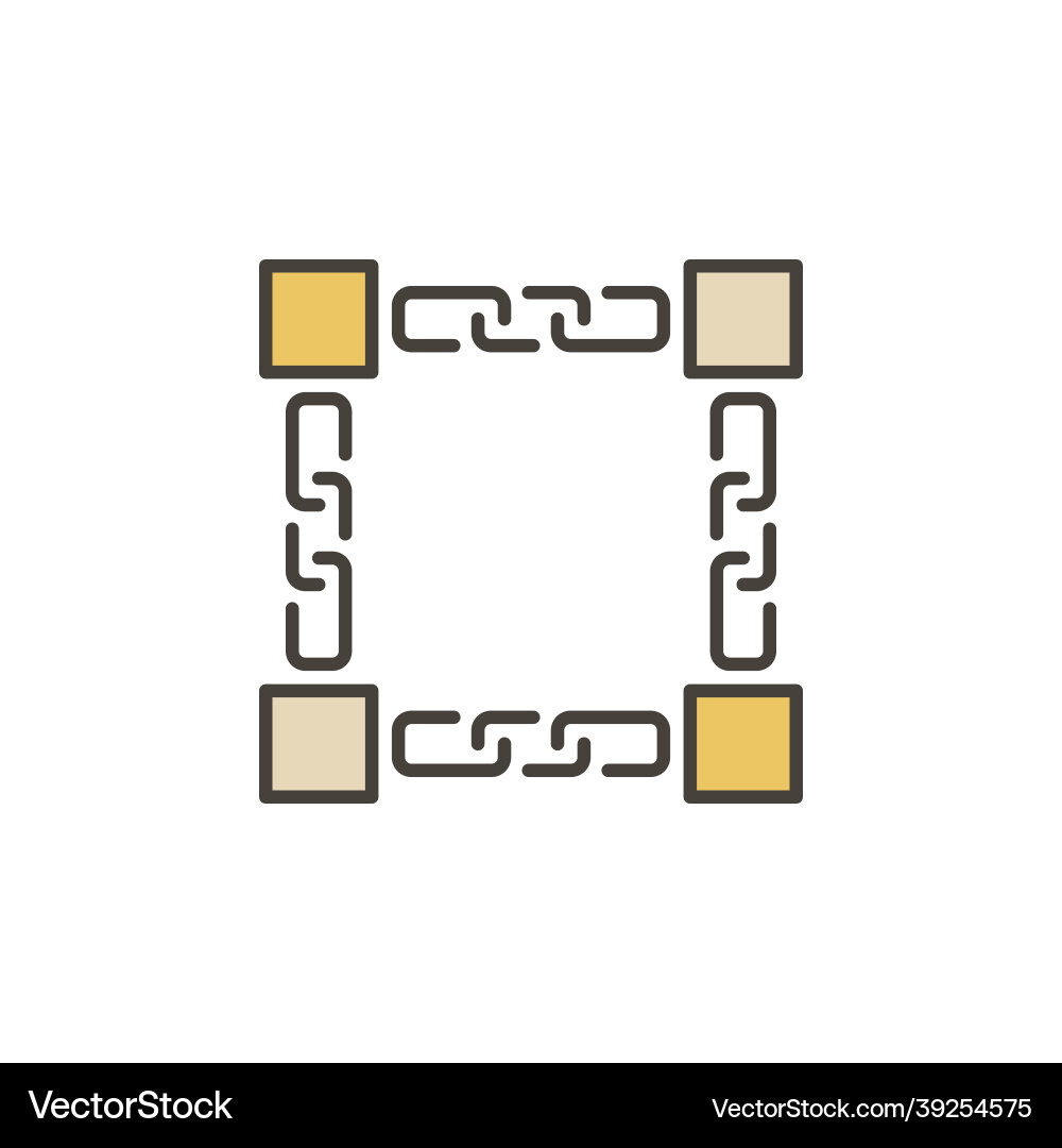 Blocks and chains colored icon - blockchain Blocks and chains colored icon - blockchain Vector Image