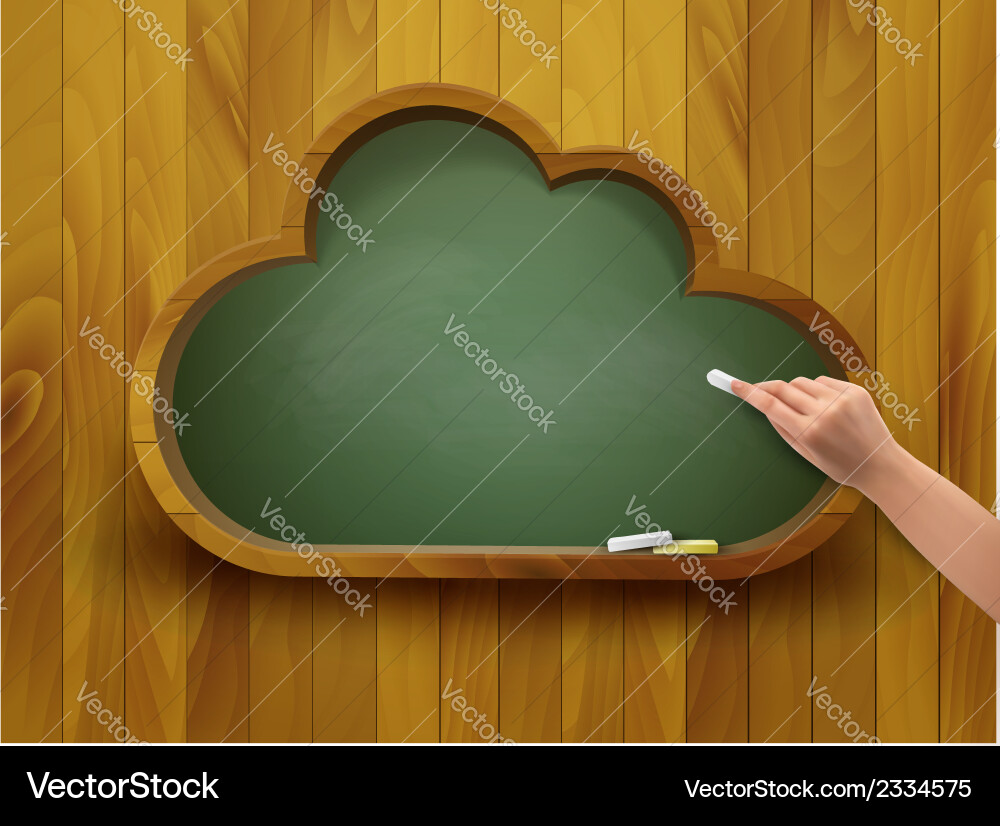 Chalkboard in a shape of cloud e-learning vector image