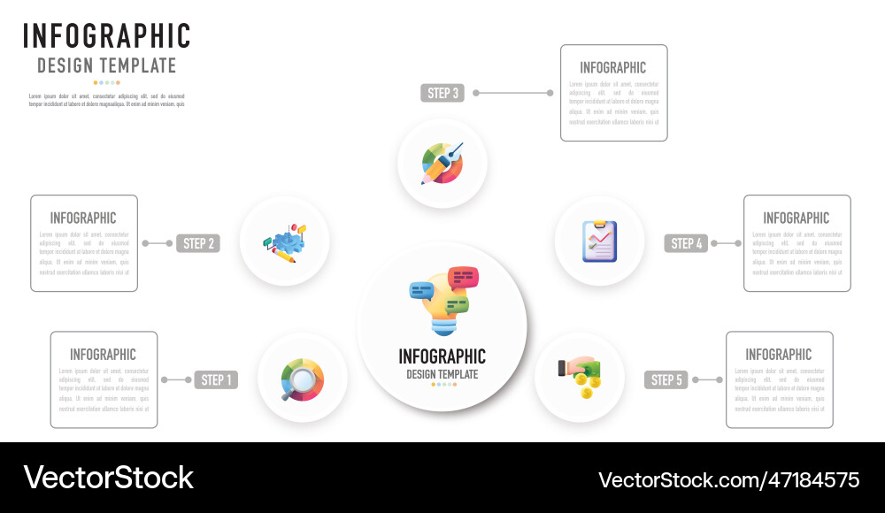 Circular and rectangular mind map infographic Circular and rectangular mind map infographic vector image