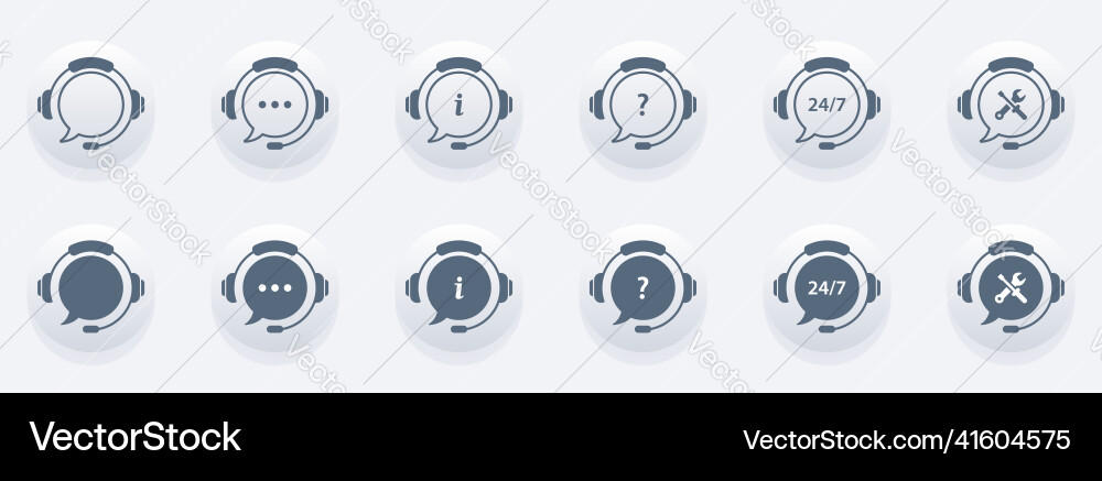 Client support service set headset with question Client support service set headset with question vector image