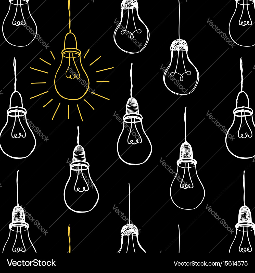 Electric Lamp Seamless Pattern Vector Image