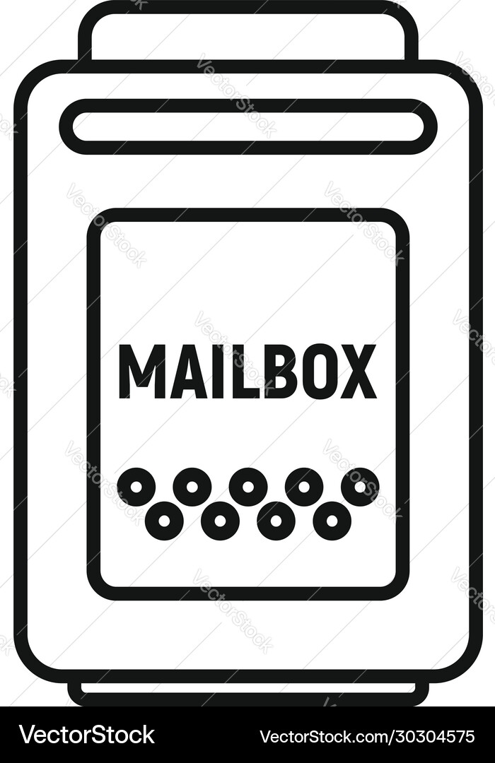 Empty mailbox icon outline style Empty mailbox icon outline style vector image
