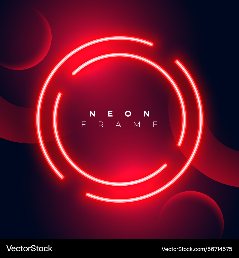 Glowing red circular frame with empty space vector image