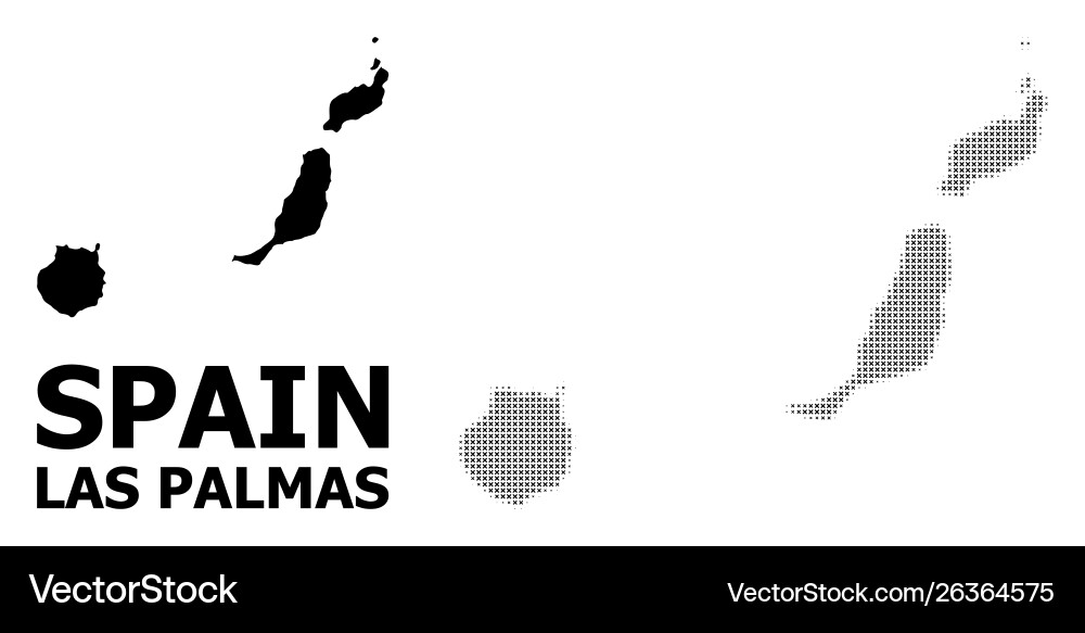 Halftone pattern and solid map las Vector Image