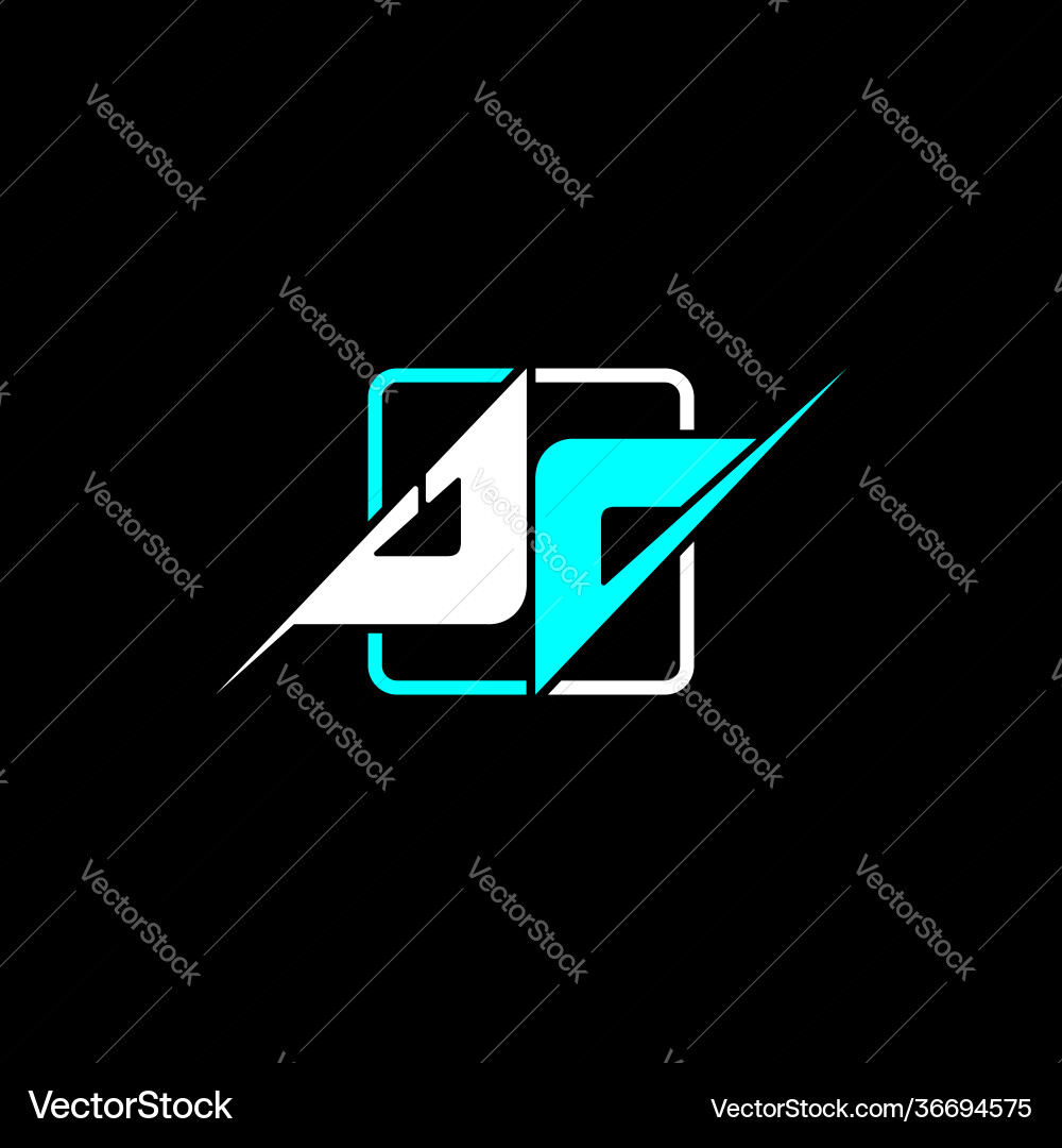 Initial letter u c is modern with a simple design vector image