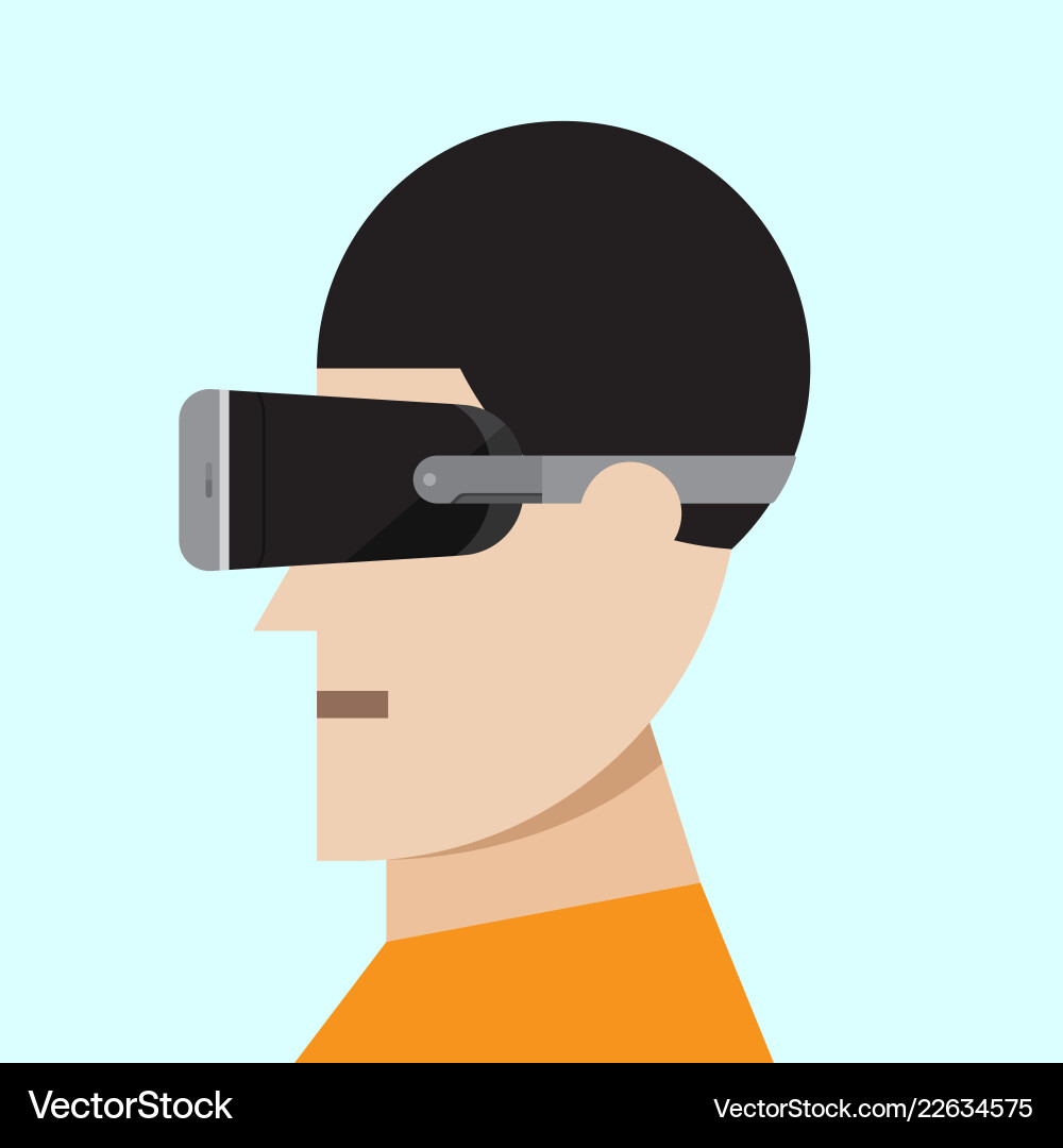 Man with virtual reality headset Vector Image