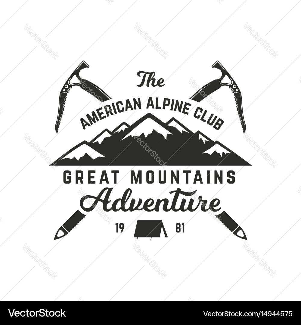 Mountain Expedition Badge - Vintage Style vector image