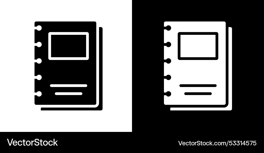 Notebook icon isolated flat in outline Vector Image