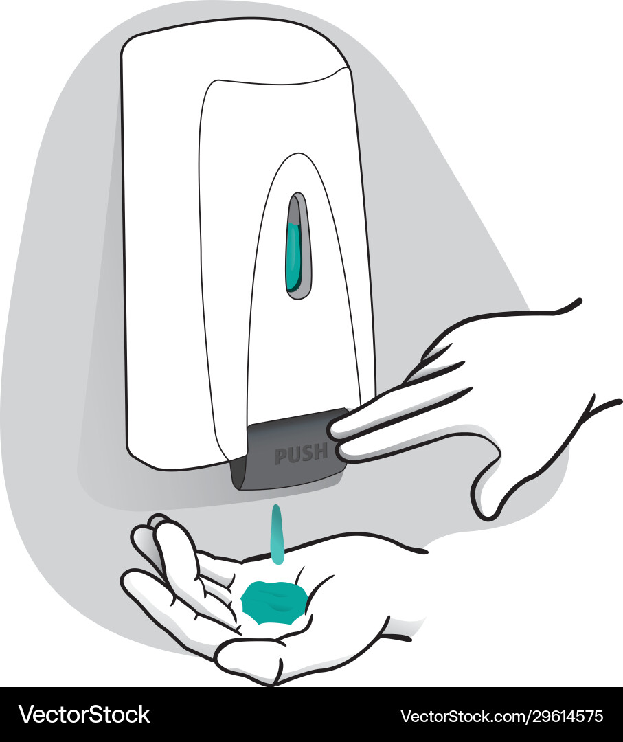 Person die Handhygiene mit Reinigungskunstlinie macht Person die Handhygiene mit Reinigungskunstlinie macht vektorbild