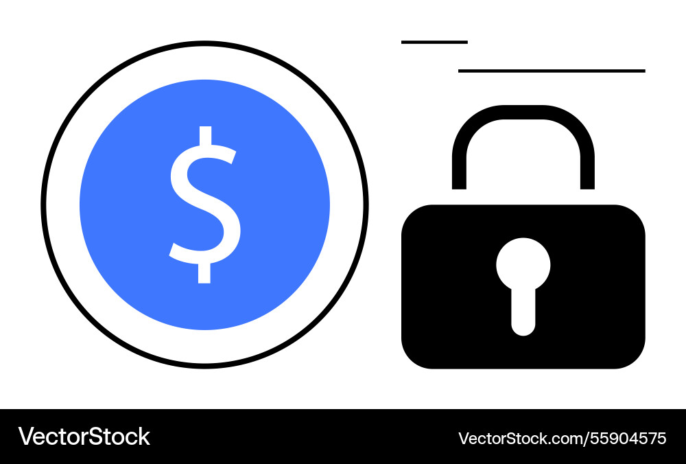 Secure digital transactions with dollar coin Secure digital transactions with dollar coin vector image