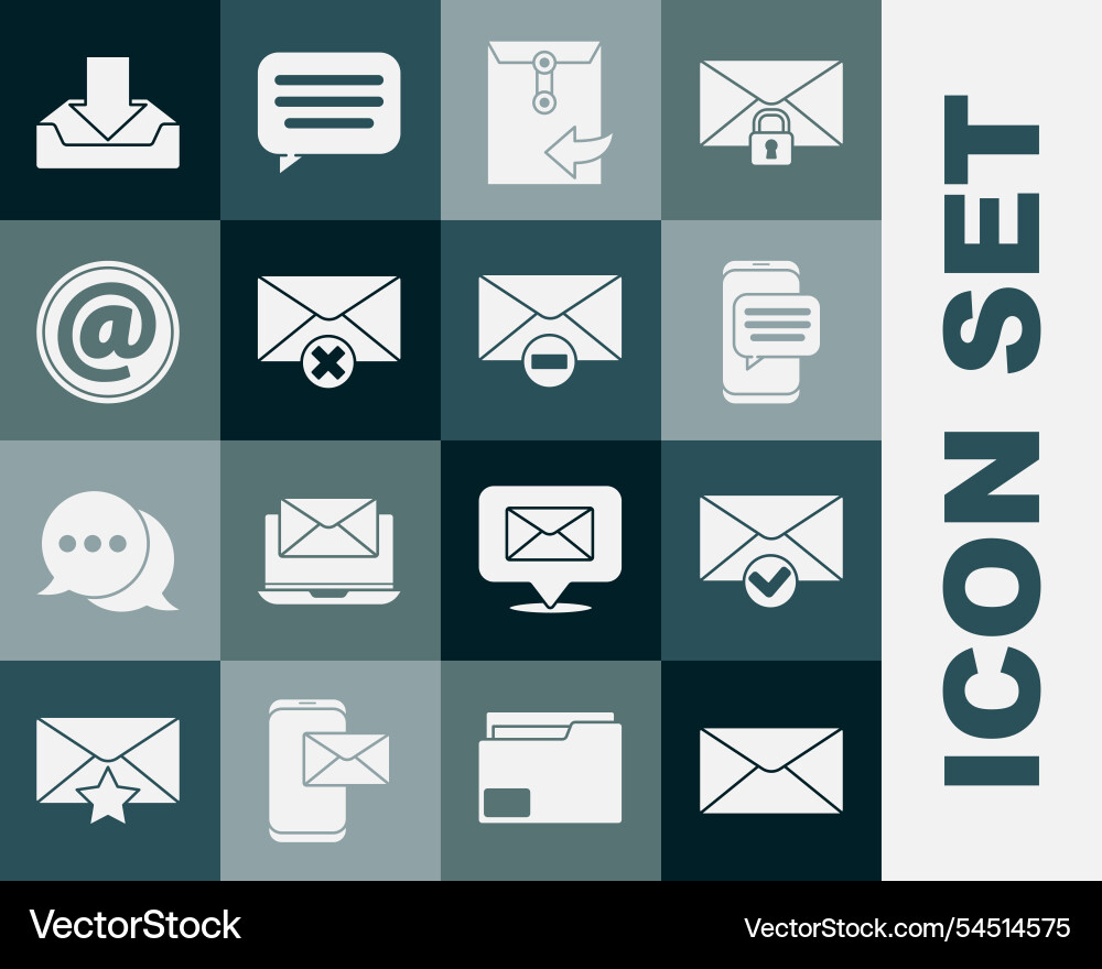 Set envelope and check mark chat messages Set envelope and check mark chat messages vector image