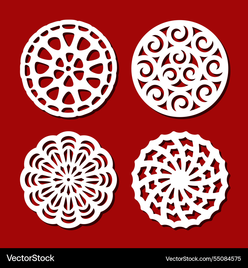 Set of round openwork panels Set of round openwork panels vector image
