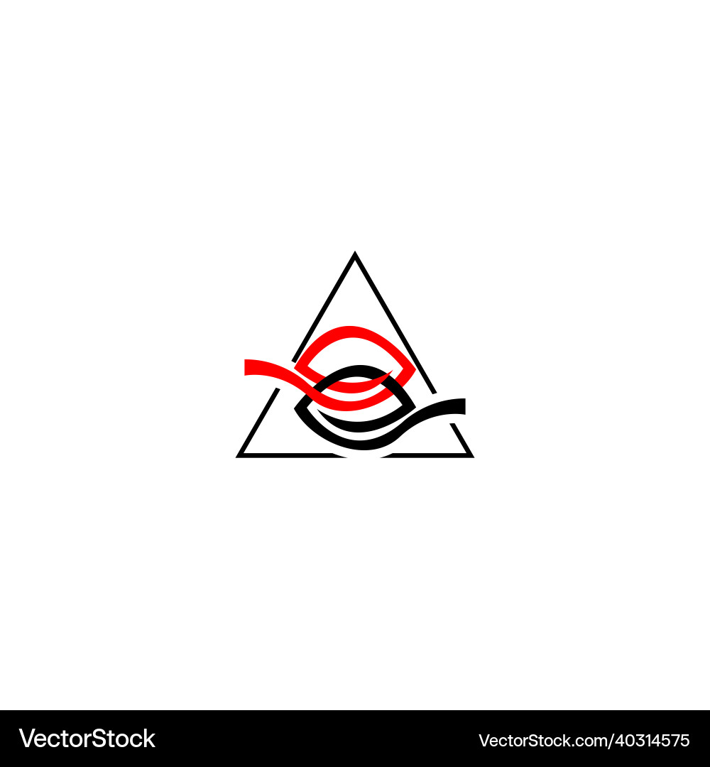 Simple design of linear eye in triangle Vector Image