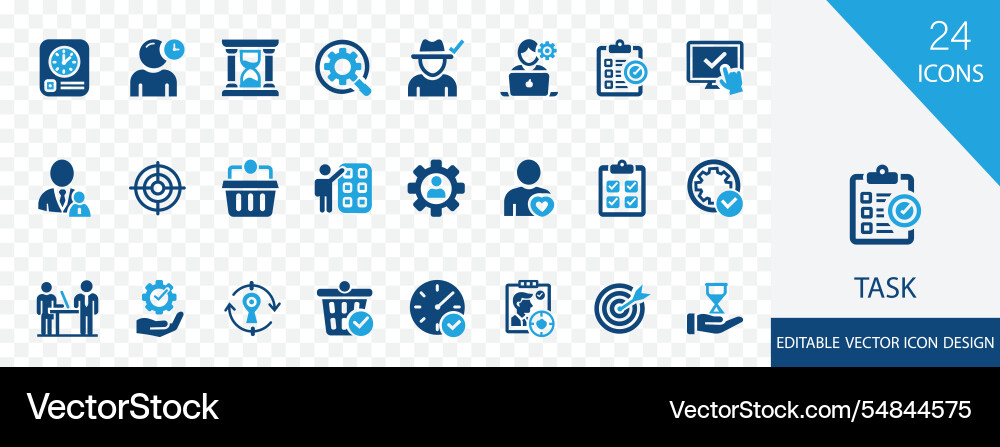 Task solid icon set Task solid icon set vector image