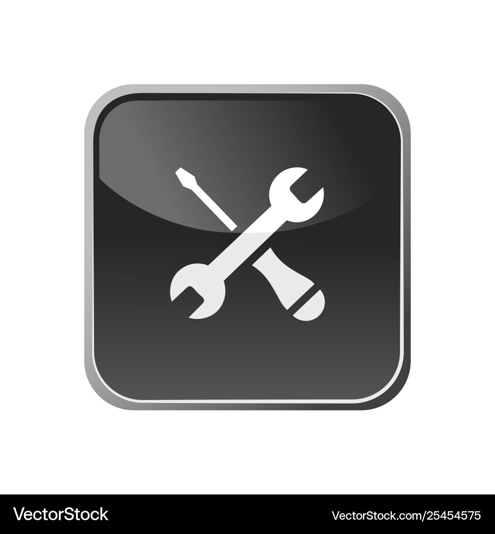 Tools icon on a square button Vector Image