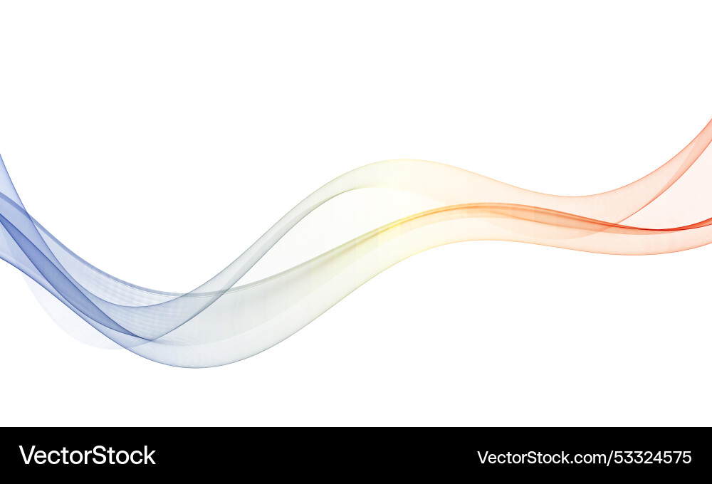 Transparent wave flow smoky color lines Royalty Free Vector
