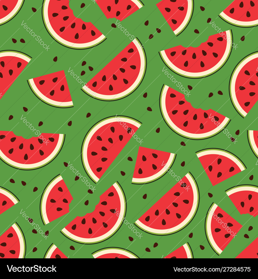 Watermelon seamless background pattern Royalty Free Vector
