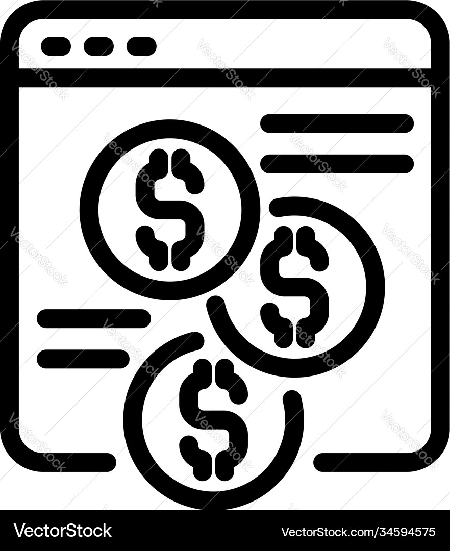 Web monetization icon outline style Vector Image
