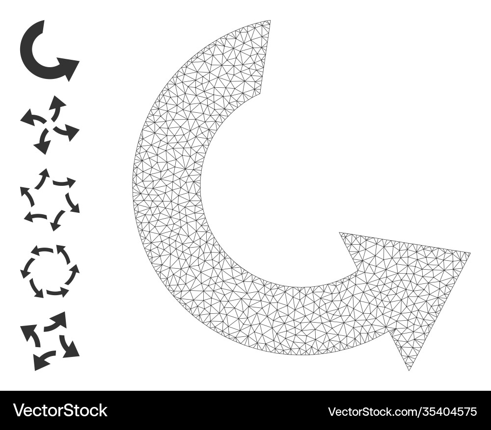 Web network rotate ccw icon with simple symbols Web network rotate ccw icon with simple symbols vector image
