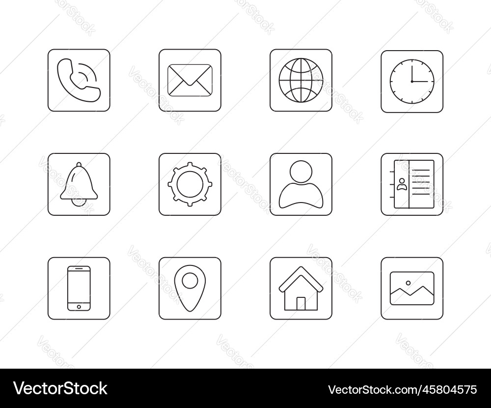 Website and mobile apps icons set line art vector image
