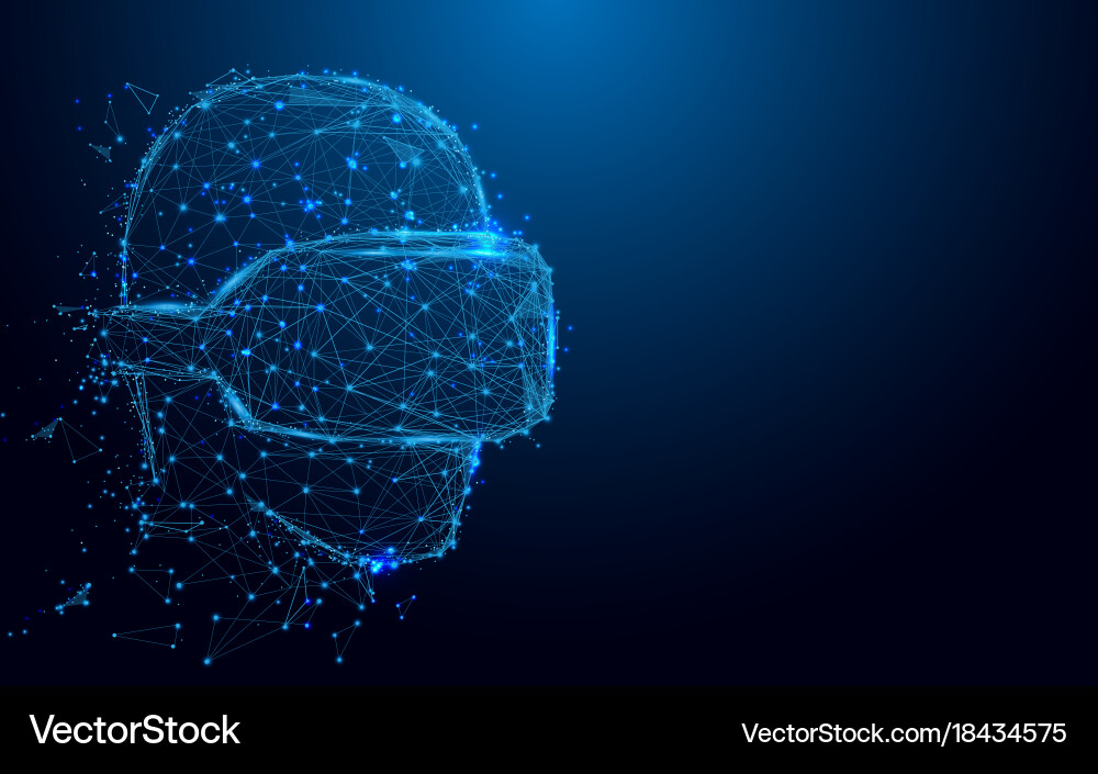 Wireframe Man with VR Mesh vector image