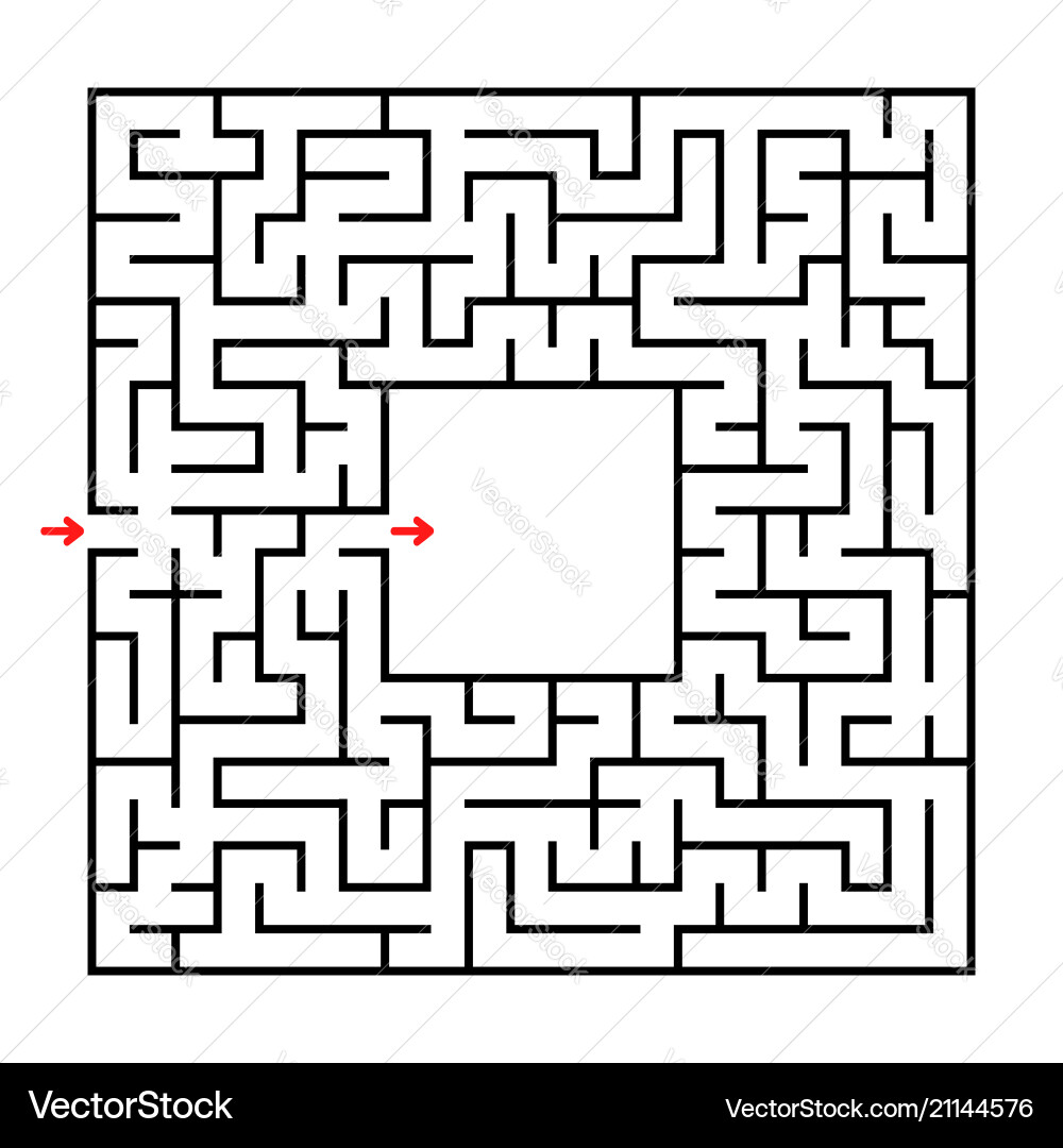 Abstract Maze Game - Square Puzzle Vector Image