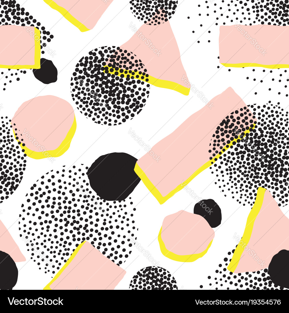 Abstract seamless pattern with blots and dots Vector Image