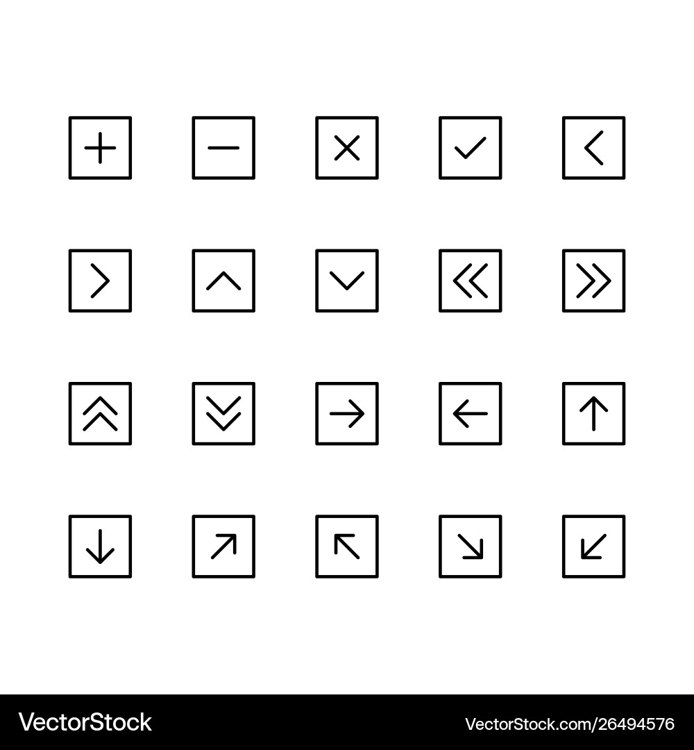 Arrow icon set for website and app vector image