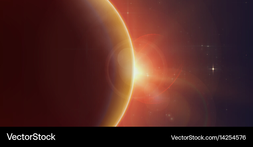 Celestial Eclipse with Planet Vector Image