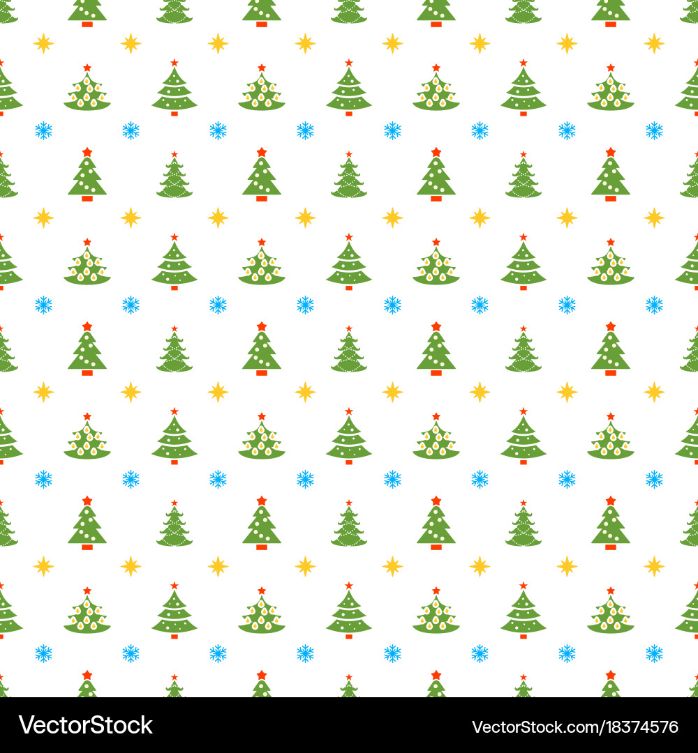 Christmas seamless pattern with tree vector image