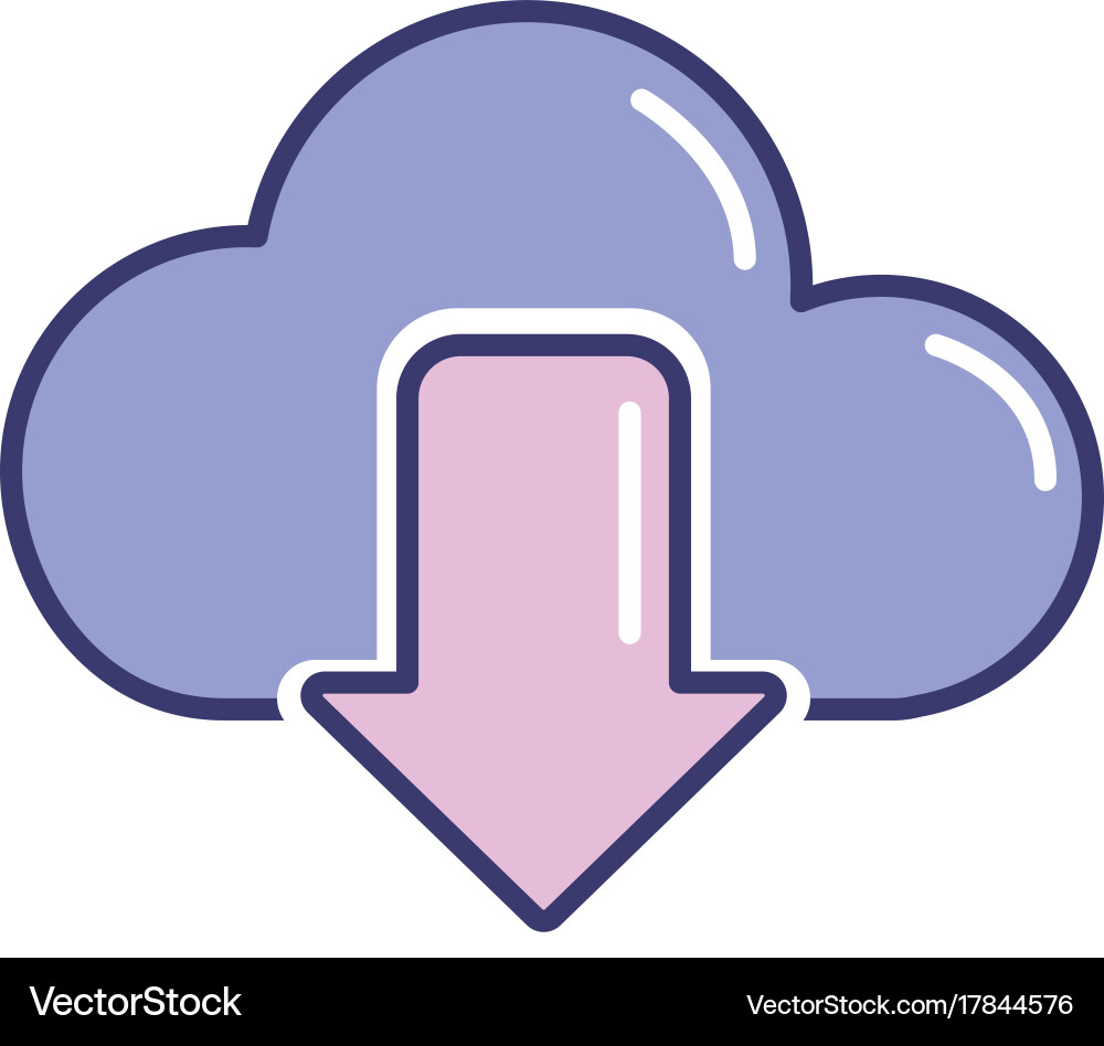 Cloud data digital technology server vector image