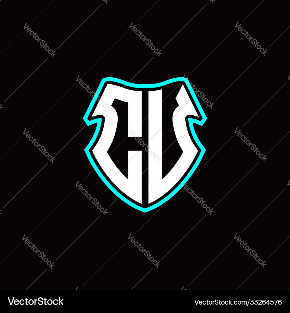 Cu initial logo design with a shield shape Cu initial logo design with a shield shape vector image
