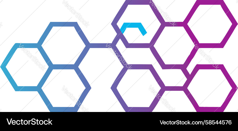 Dynamic Hexagonal Tech Chain Vector Image