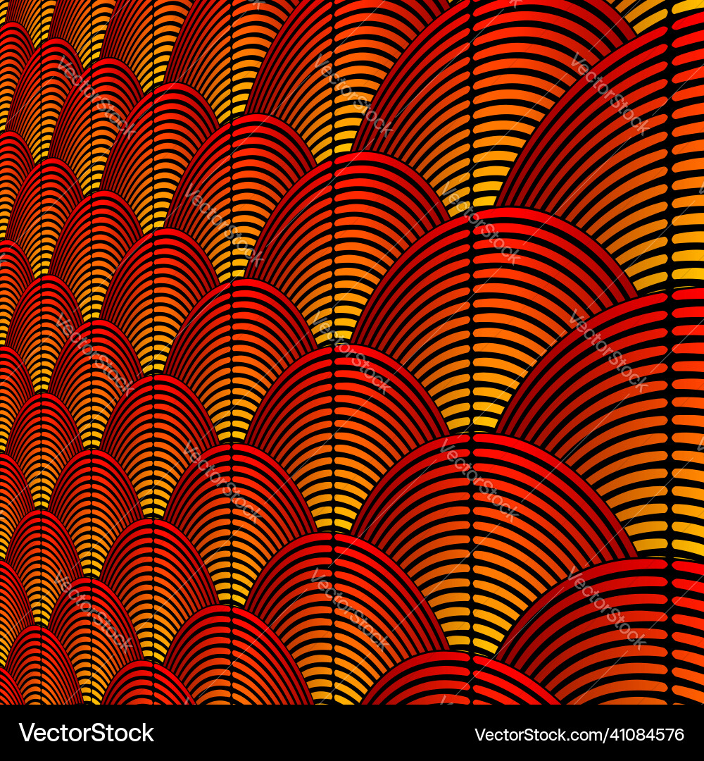 Feather styled background with curved lines vector image