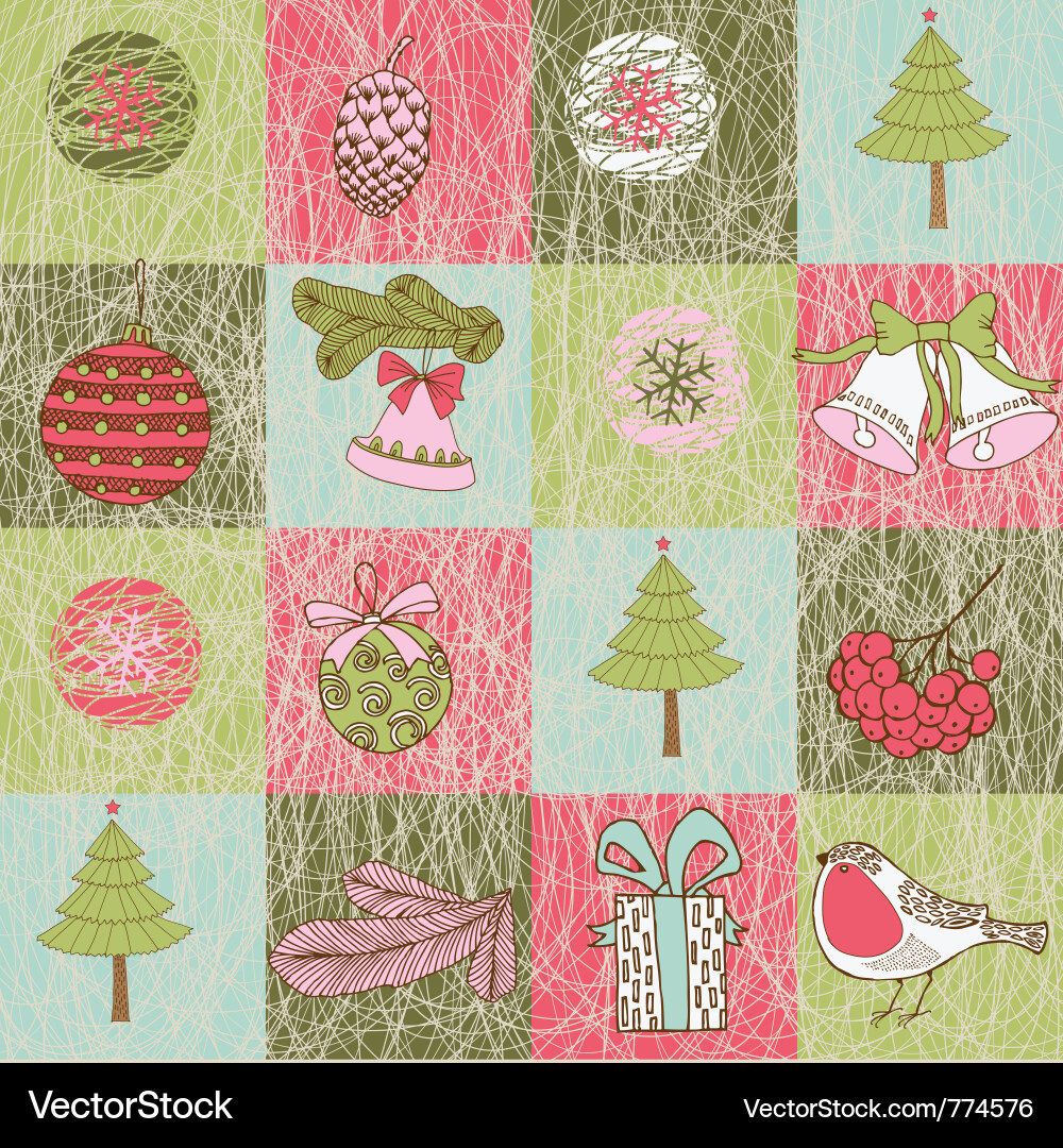 Festive Christmas Patterns vector image