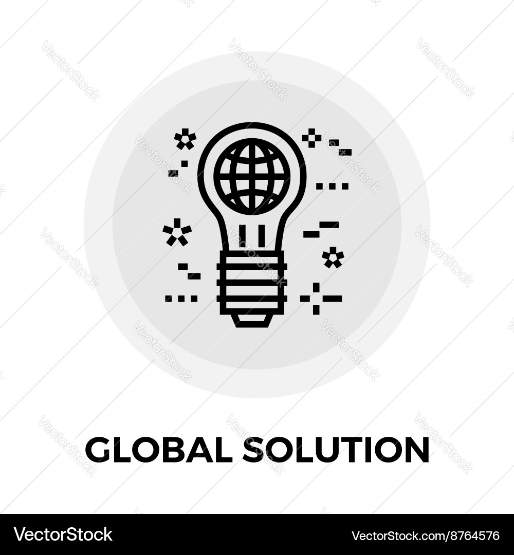 Global solution line icon vector image