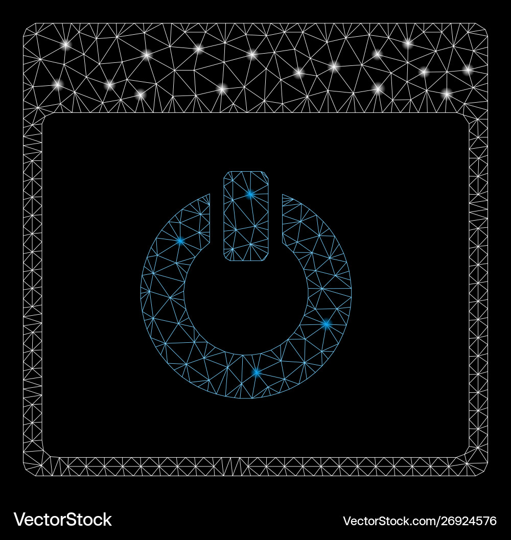Glowing mesh network switch on calendar page vector image