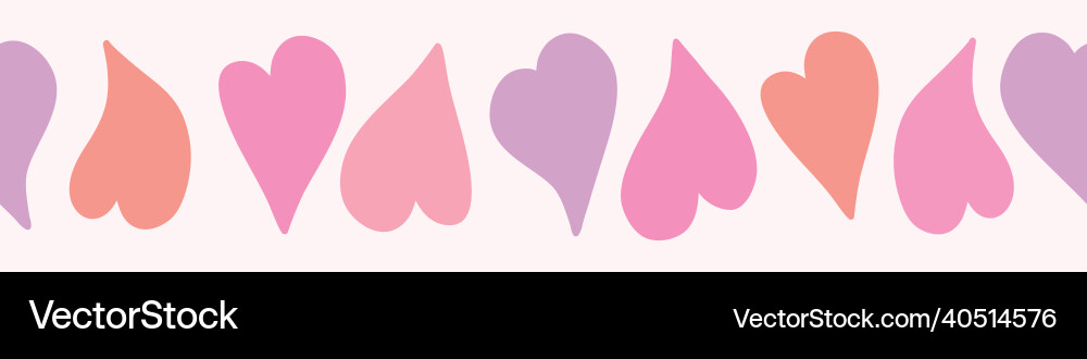 Heart Border Pattern - Seamless Vector Image