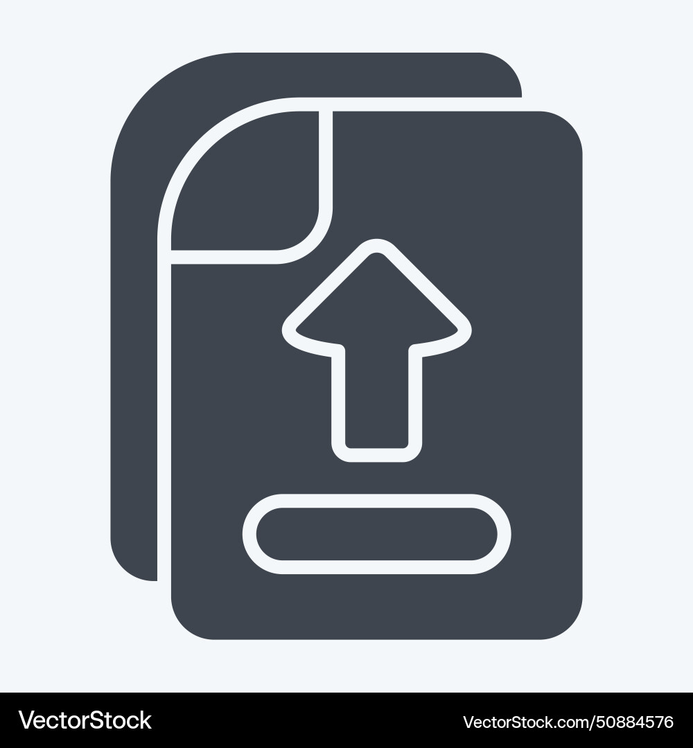 Icon file upload related to learning symbol glyph Vector Image