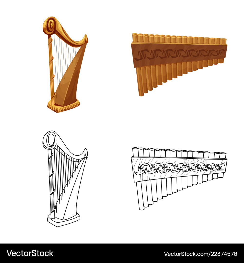 Isolated object of music and tune symbol set vector image