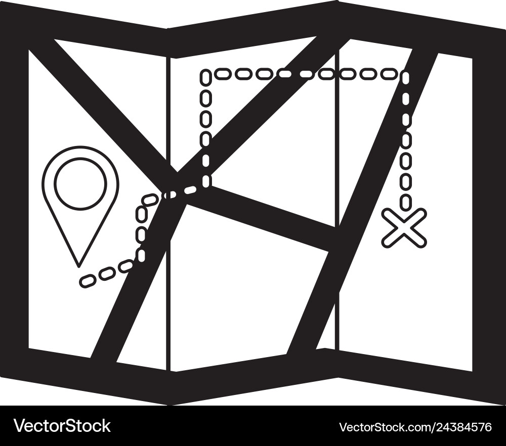 Map tracking navigation on white background vector image