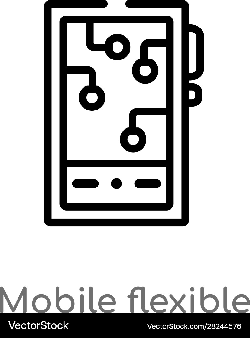 Outline mobile flexible display icon isolated Outline mobile flexible display icon isolated Vector Image
