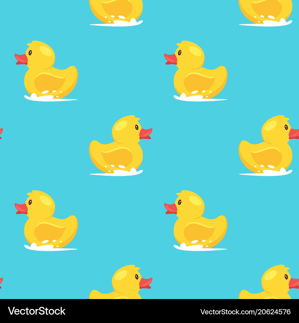 Seamless pattern with yellow duck Seamless pattern with yellow duck vector image