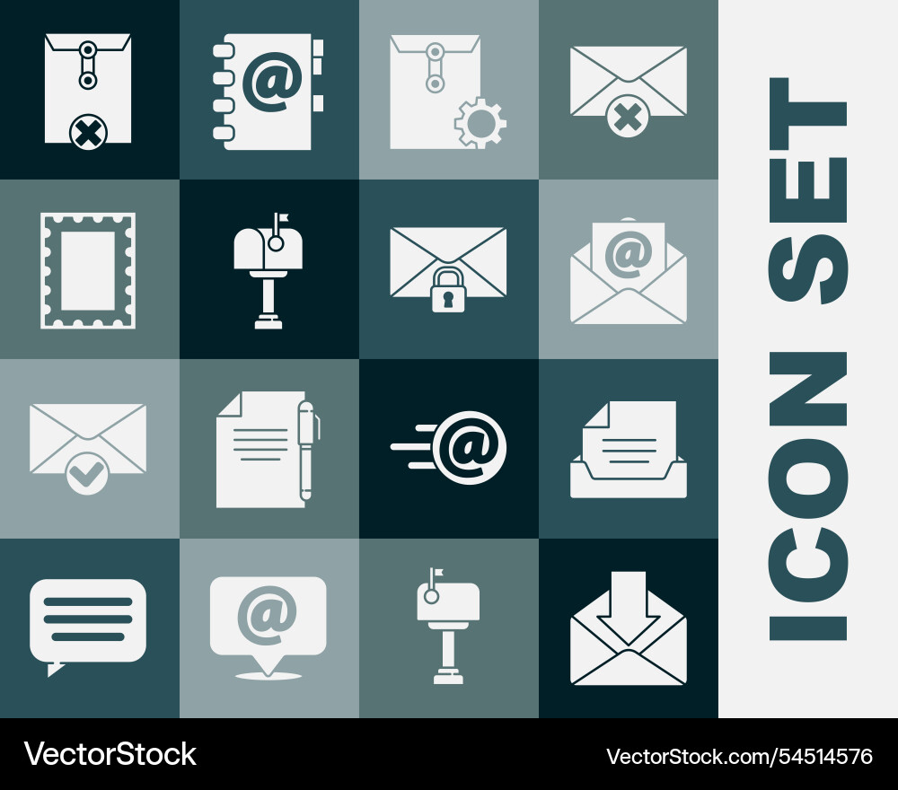 Set envelope drawer with document mail and e-mail Set envelope drawer with document mail and e-mail vector image